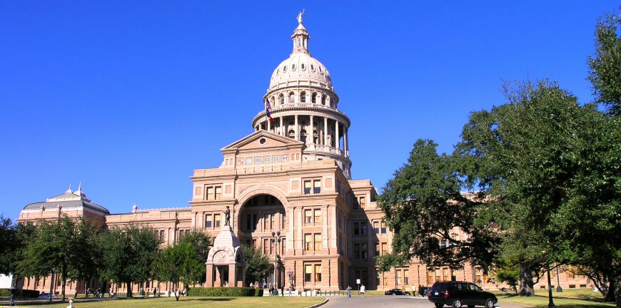 The Texas state capitol building