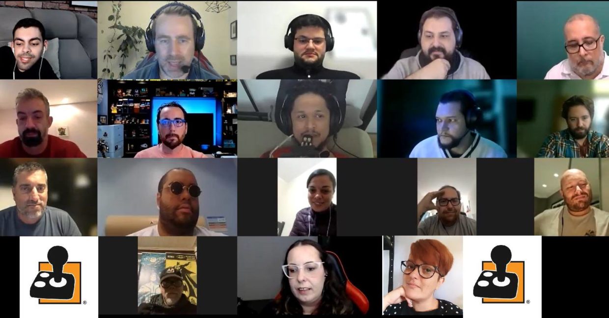 A screen shot of the AblGamers Brazil founding meeting there are 18 in attendance